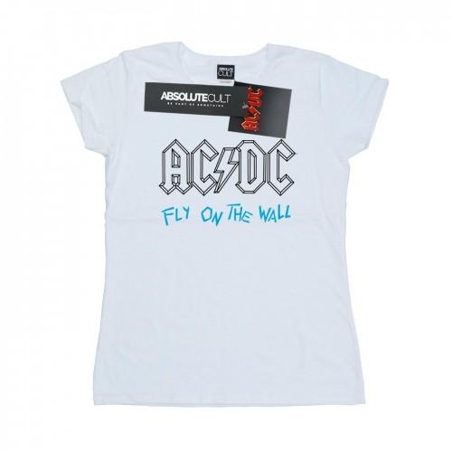 AC/DC Womens/Ladies Fly On The Wall Outline Cotton T-Shirt