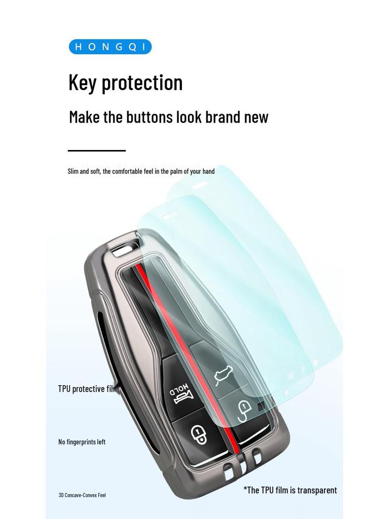 Premium Hongqi Key Case: Elegant Metal Shell for HS5, HS7, H9 Models