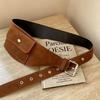 Korean Style Belt Waist Bag Wide Women Belt Bag Portable Suede Cummerbunds  Female