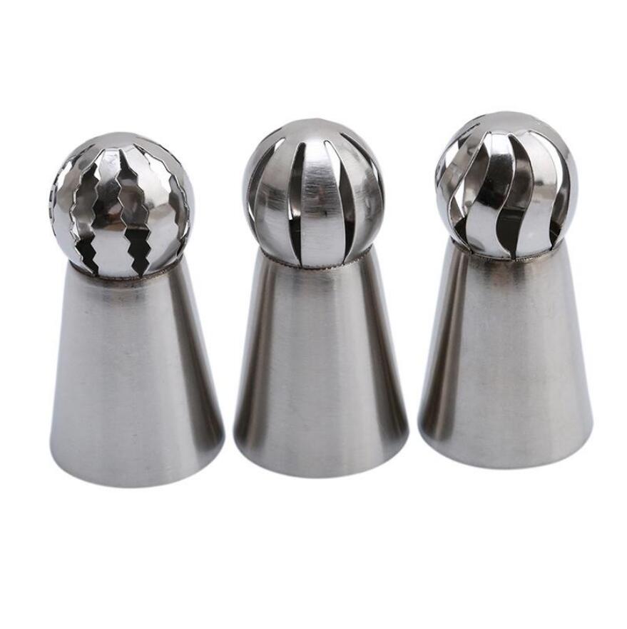 3Pcs Russian Flower Icing Piping Nozzles Tips Cake Decoration Pastry Cupcake Baking Tools