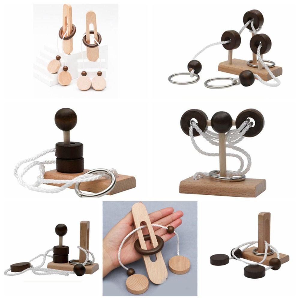 Wooden Threading Rope Loop Puzzle 3D Classic Kids