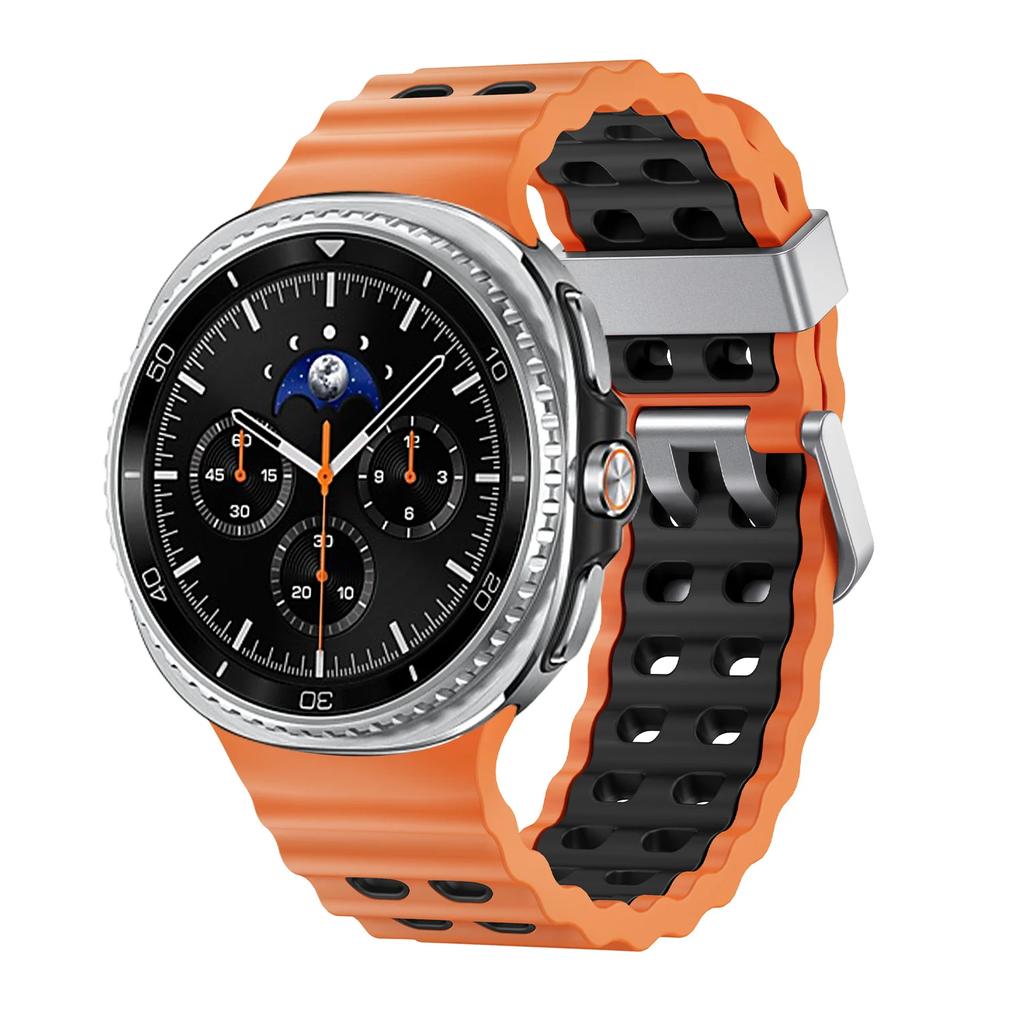 Двухцветный силиконовый ремешок для Samsung Galaxy Watch 8/8 Classic Sport дышащий браслет Для Galaxy Watch 8 40/44 мм силиконовый ремешок
