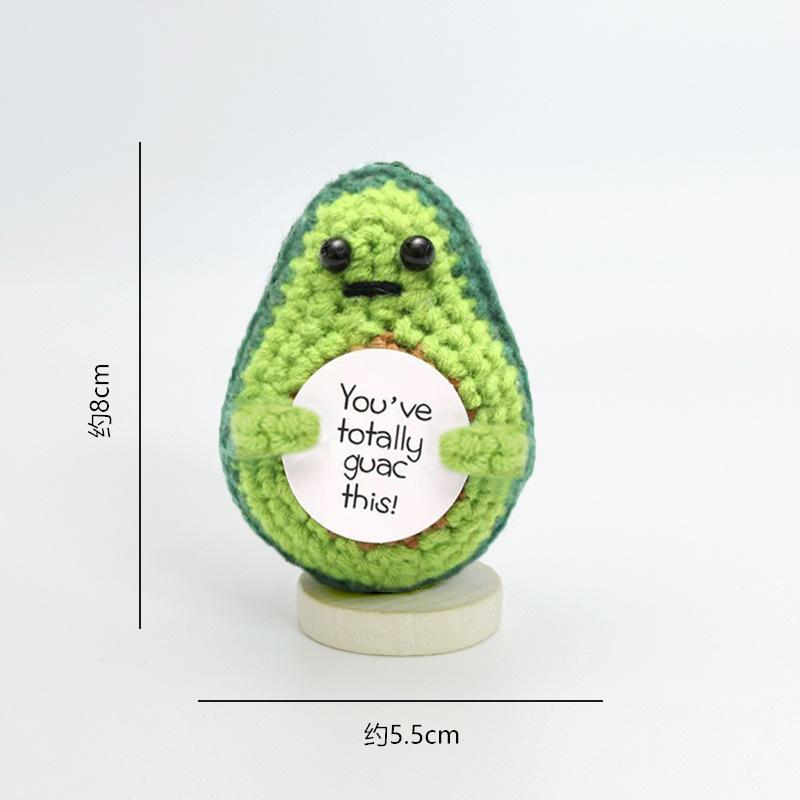 Funny Crochet Avocado Handmade Ornaments Emotional Support With Card Desktop Ornament Handmade Knitte Avocado Gift Home Decor