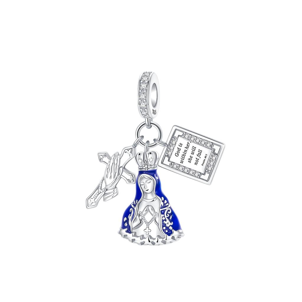 Новые Оригинальные Медные Синие Шармы Святая Мать Ладонь Сердце Кот Бусины Подвески Подходят для Браслета Ожерелья DIY Ювелирные Изделия Подарок