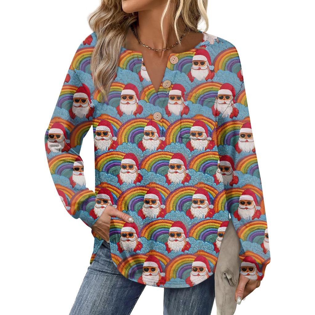 Women's Retro Printed Fashionable Long-sleeved Top