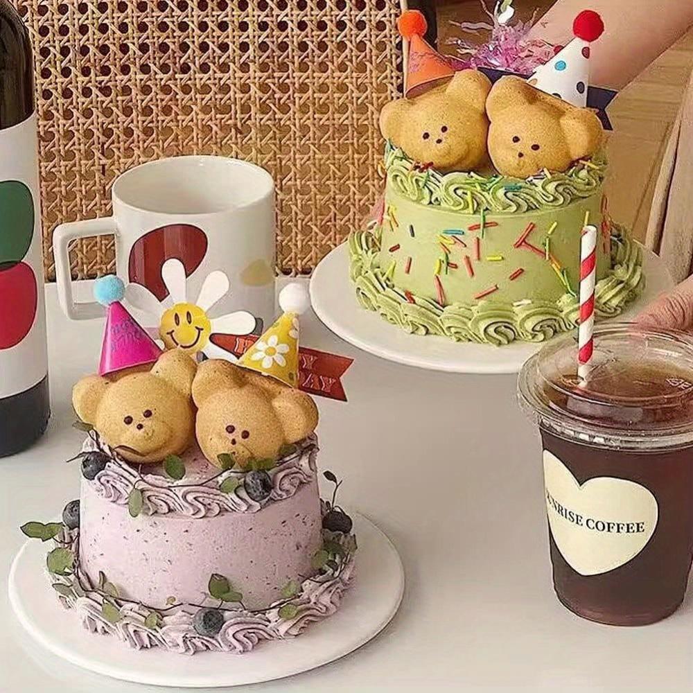 1 шт. Форма для выпечки в виде медведя, 4 ячейки, Мультяшный противень, Антипригарный противень из углеродистой стали, DIY Декоративное печенье, Инструменты для выпечки на кухне