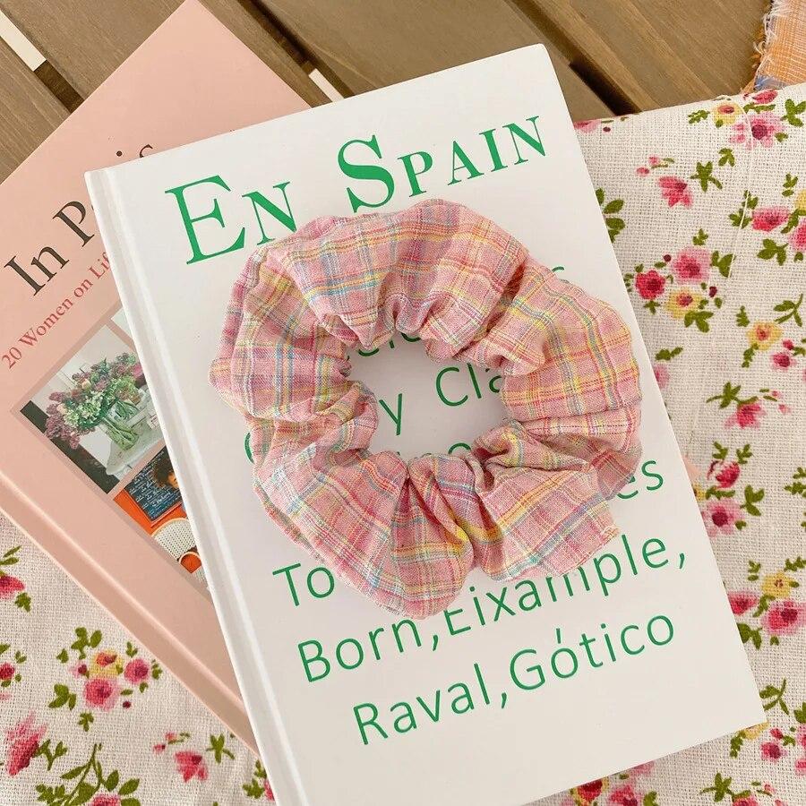 10 шт., маленькая свежая измельченная решетчатая повязка для волос, модная тканевая повязка для волос, кожаная повязка для волос, милый головной убор для девочек Mori Department