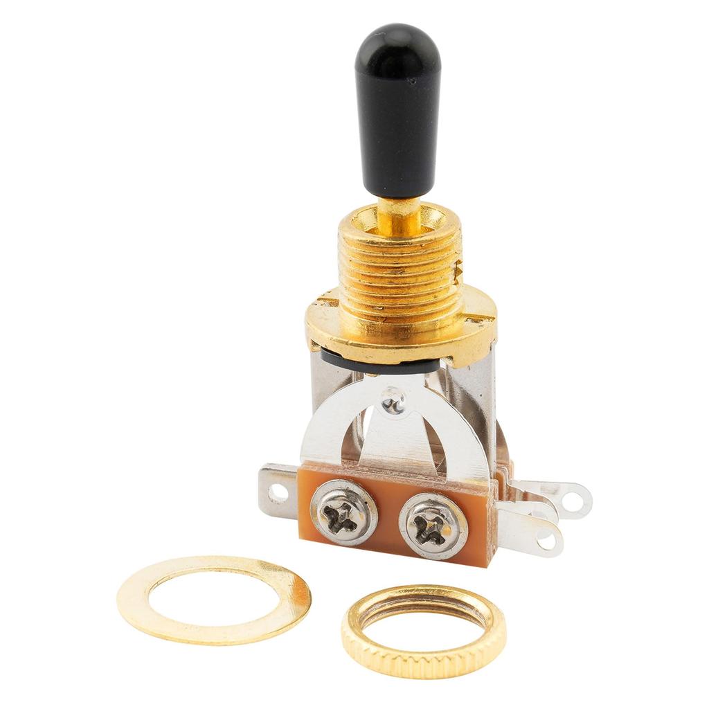 Musiclily 3-позиционный метрический тумблер короткого типа для гитары Les Paul Knob, золотой/кремовый