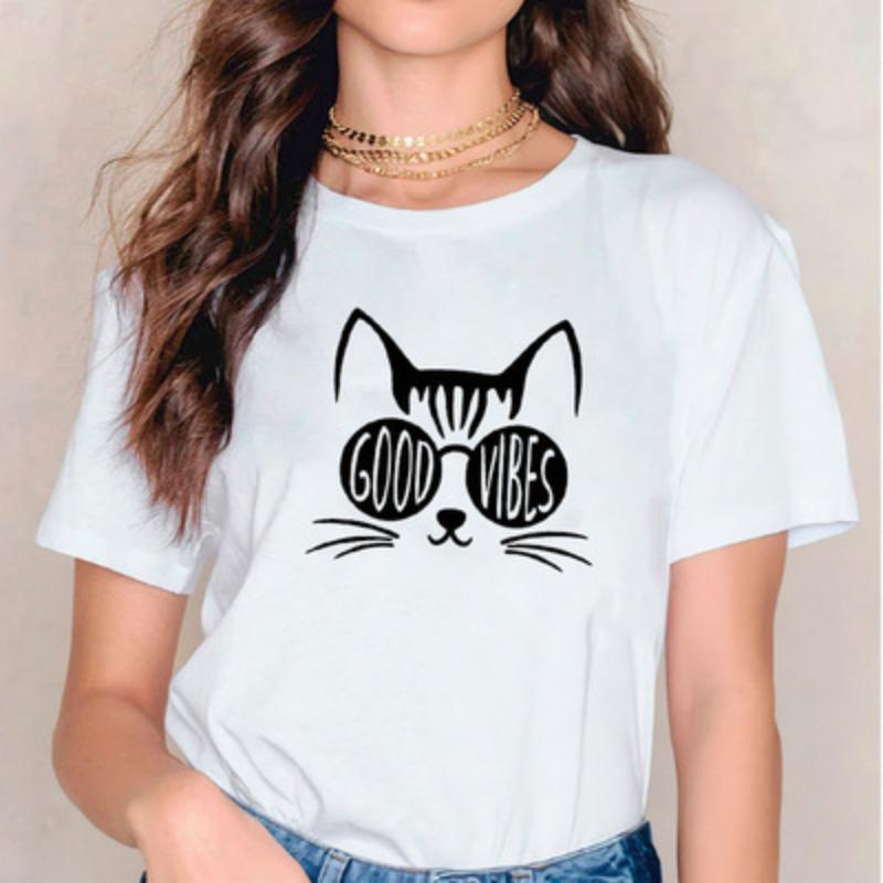 Летняя женская одежда Faith Over Fear Printed Casual Pure Cotton Round Neck Short Sleeved T Shirts Women's