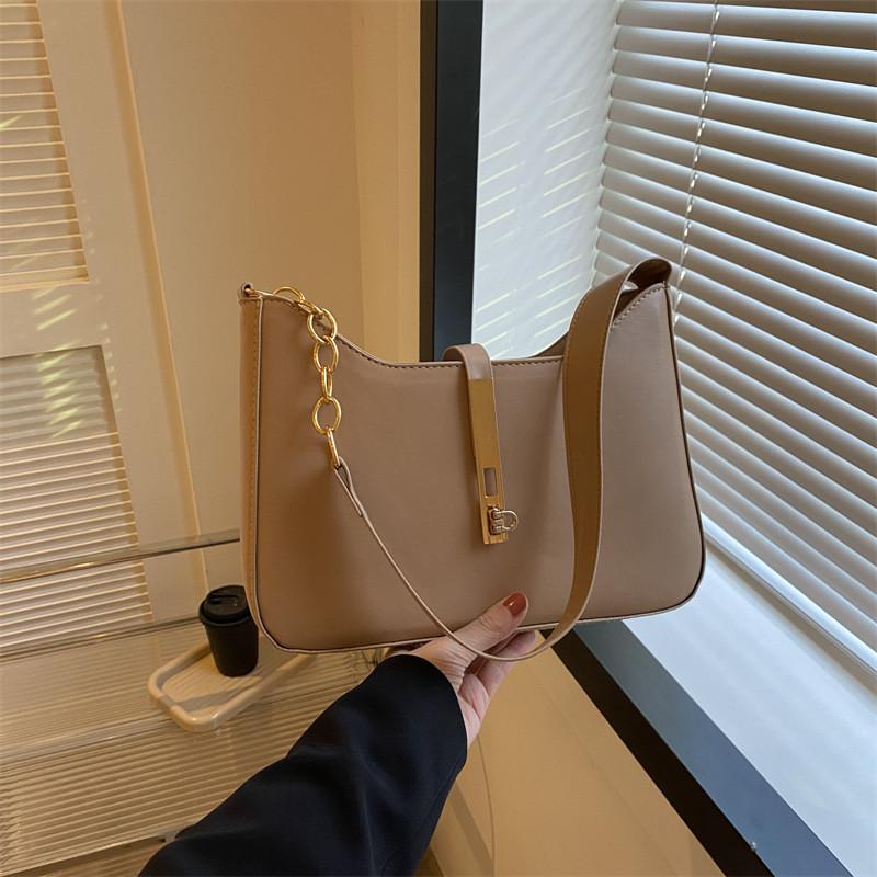 Korean Style Small Pu Handbag With Chain Strap For Daily Use