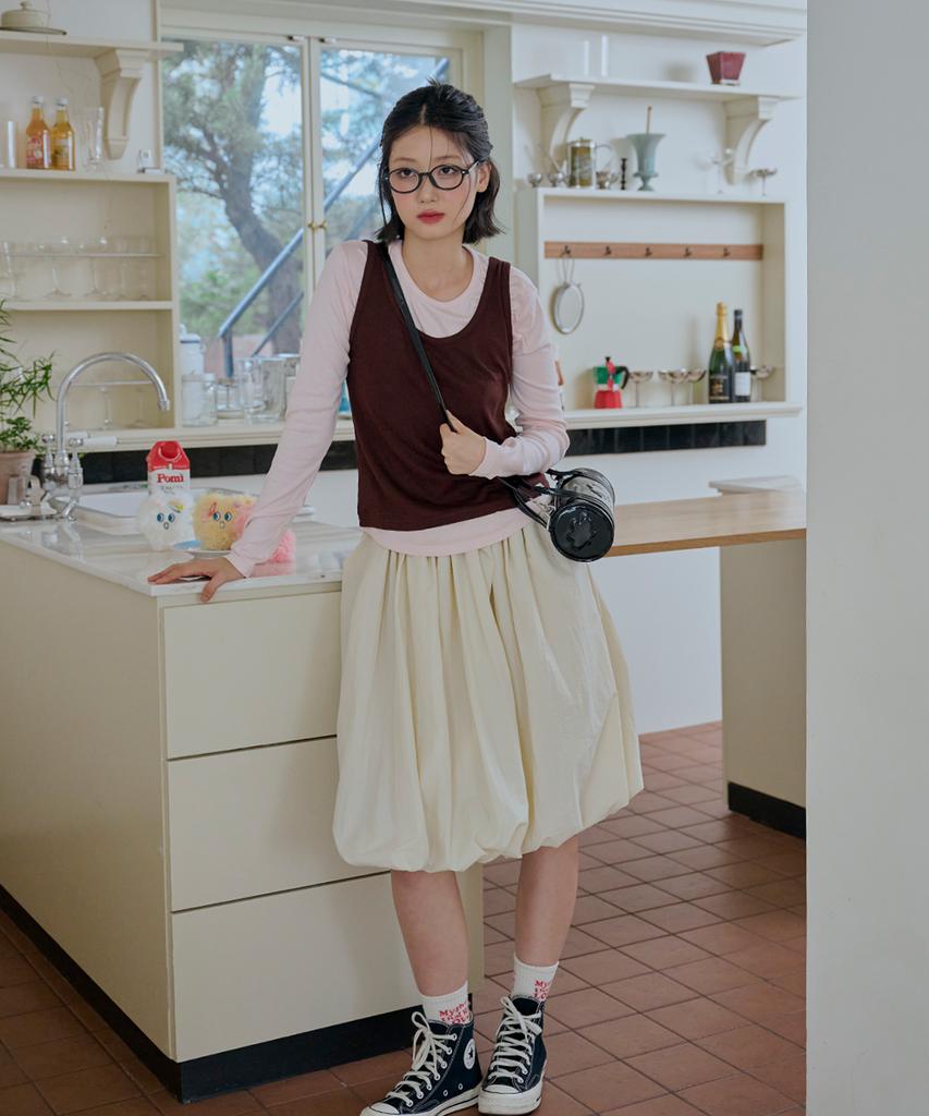 Maishel Geek In The Shell Bubble Midi Skirt_05106Bt