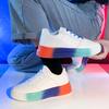 White Shoes for Women Designer Sneakers PU Leather Platform Casual Vulcanized Shoes Woman Rainbow Footwear New Zapatillas Mujer