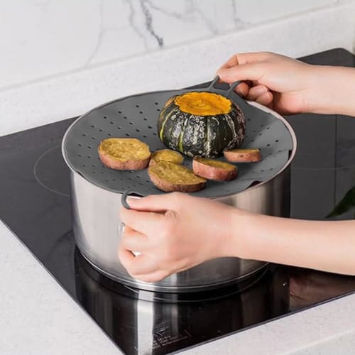 Kitchen Silicone Steaming Stand for Steamers, Steaming Pots, Baking Pans, and Steam Plates (15-25cm)