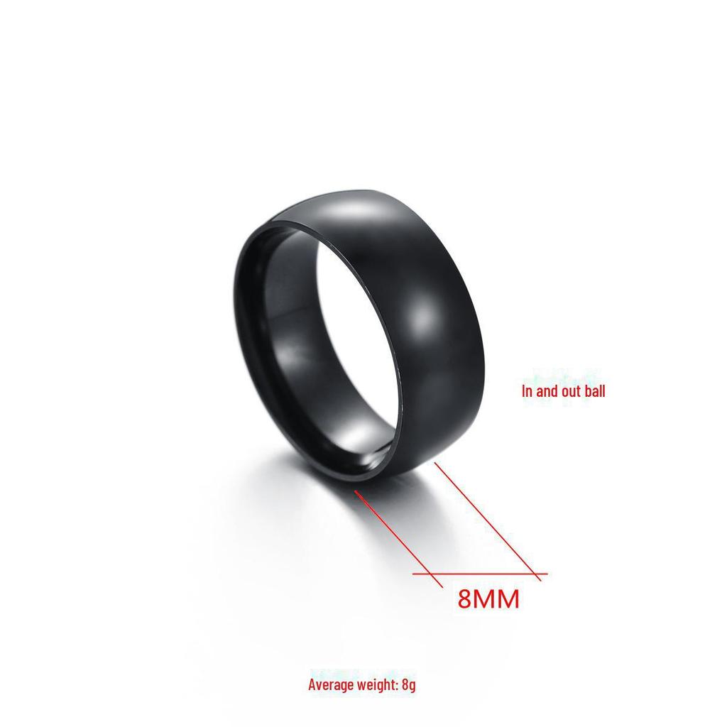 Мужское полированное изогнутое кольцо 8 мм — изящный и элегантный дизайн