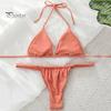 2 Pcs/Set Hot High Waist Wireless Women Bikini Set Scanty Summer Swimming Suit for Adults