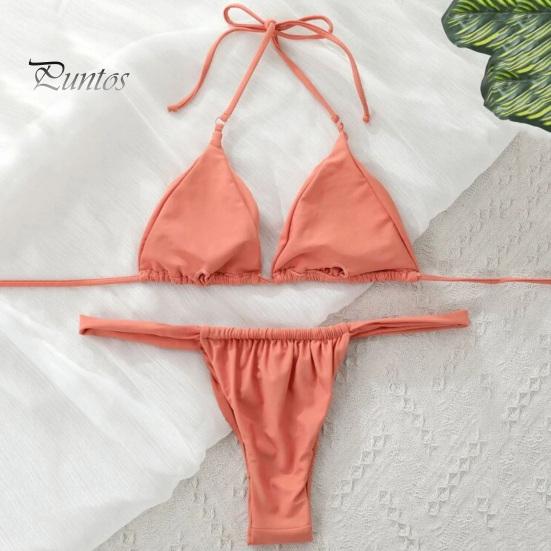 2 Pcs/Set Hot High Waist Wireless Women Bikini Set Scanty Summer Swimming Suit for Adults