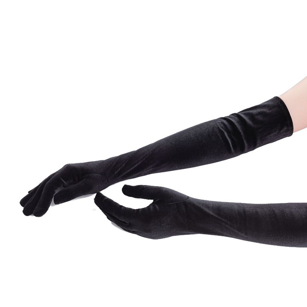 Теплое Платье для Вечеринки Ужин Банкет Осень Бархат Длинные Перчатки Свадьба Женские Перчатки Этикет Варежки