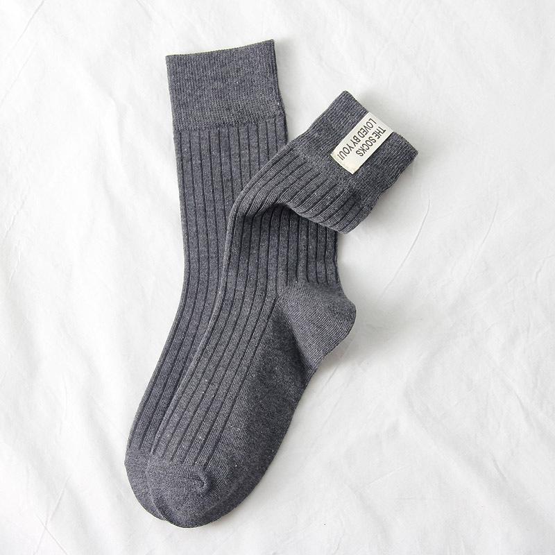 Женские носки, свободные носки до середины икры, весенние и осенние, однотонные, мягкие повседневные носки