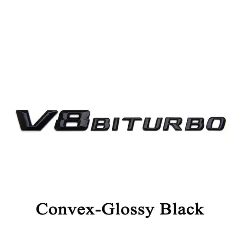 3D ABS черный логотип V8 BITURBO эмблема автомобиля крыло значок для C63 G63 E63 S63 W222 W223 W213 W212 W205 W204 аксессуары