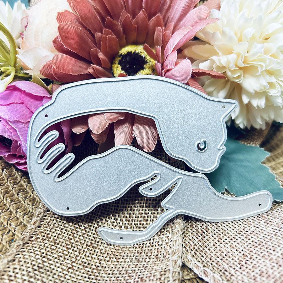 Мультяшный кот Металлические режущие штампы Трафарет для DIY Скрапбукинга Фотоальбома Тиснения Бумажных Открыток Поделок Высечки