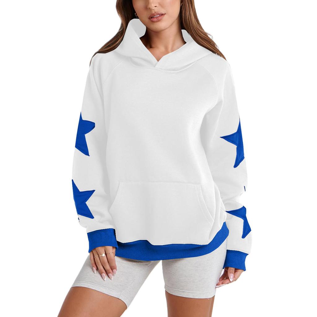 Женская модная толстовка с длинными рукавами и капюшоном в стиле звездного блока