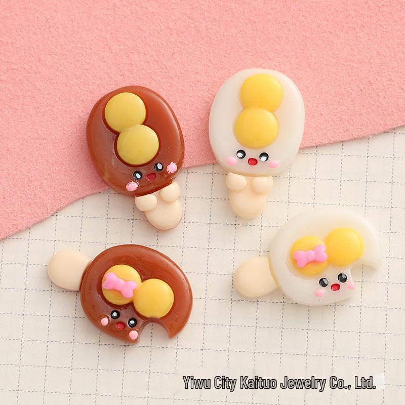 DIY Double Yolk Popsicle Simulation Food Toy - Resin Accessories for Hair Clips, Phone Cases, Water Cups, and Crocs Decor.