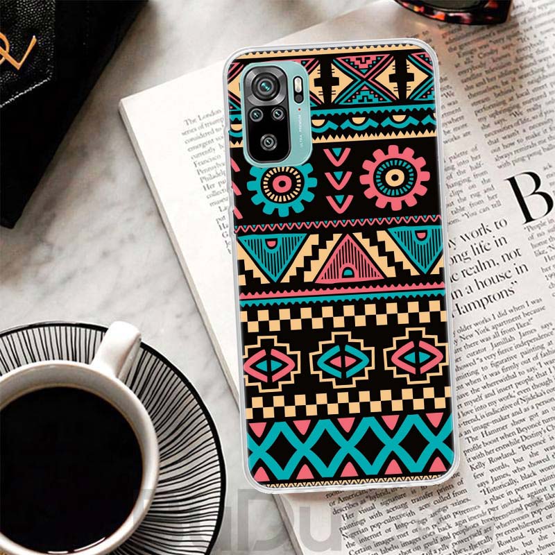 African Style Fabric Pattern Cover For Xiaomi Redmi Note 10 9S 9 8T 8 Pro 7 5 Mi 9T 10T 11T 12T 11 12 Lite 12X A3 A2 A1 Print Co
