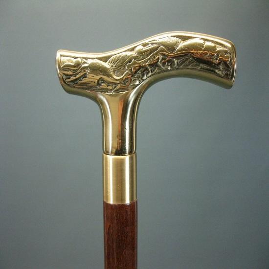 Дизайнерская латунная дерби с ручкой для головы Деревянная винтажная трость Деревянная трость