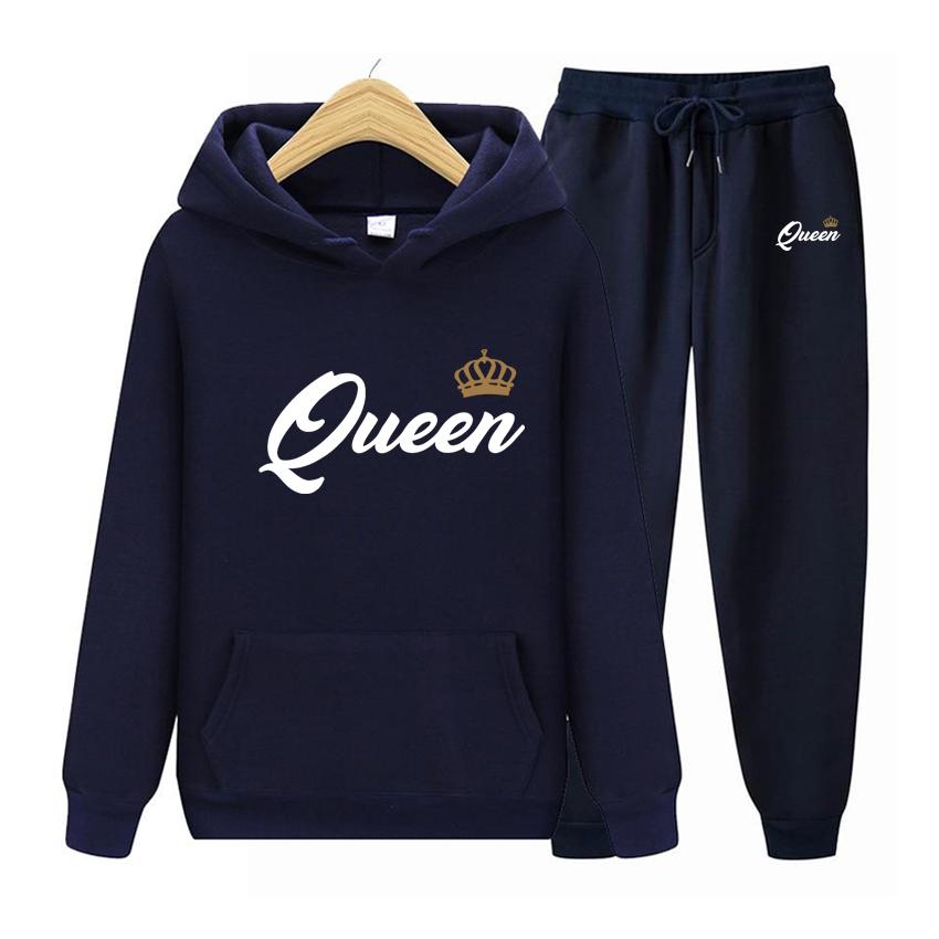 Women's Hoodie Autumn Men's Hoodie + Pants Sets Queen Women Suit Hoodie Two Pieces Set Hooded Sweatshirt