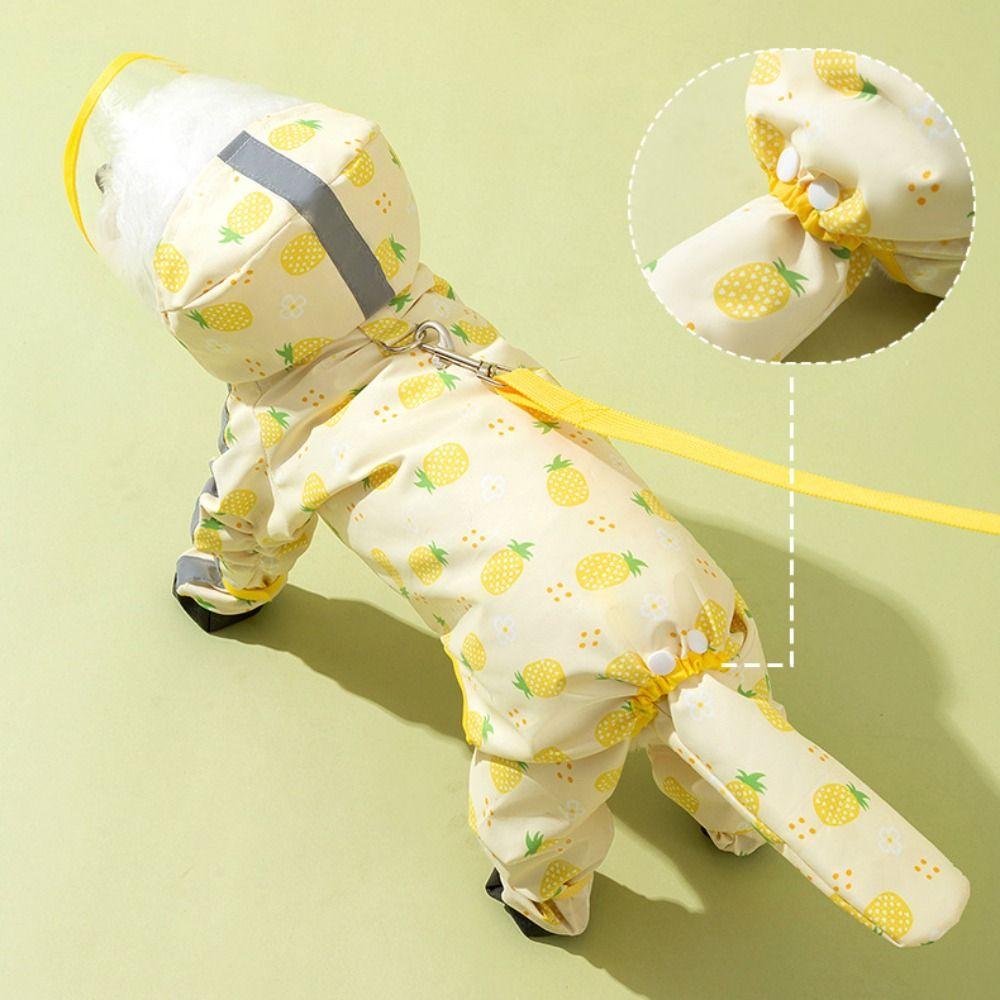 Waterproof Dog Rain Cloak Reflective Small Dog Clothes Stylish Four Leg Raincoat Corgi