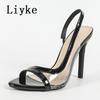 Fashion Liyke Sexy Slingback Sandals Women 2025 Summer Fashion Cozy Open Toe Slip On Back Strap Shoes Red High Heels Sandalias De Mujer