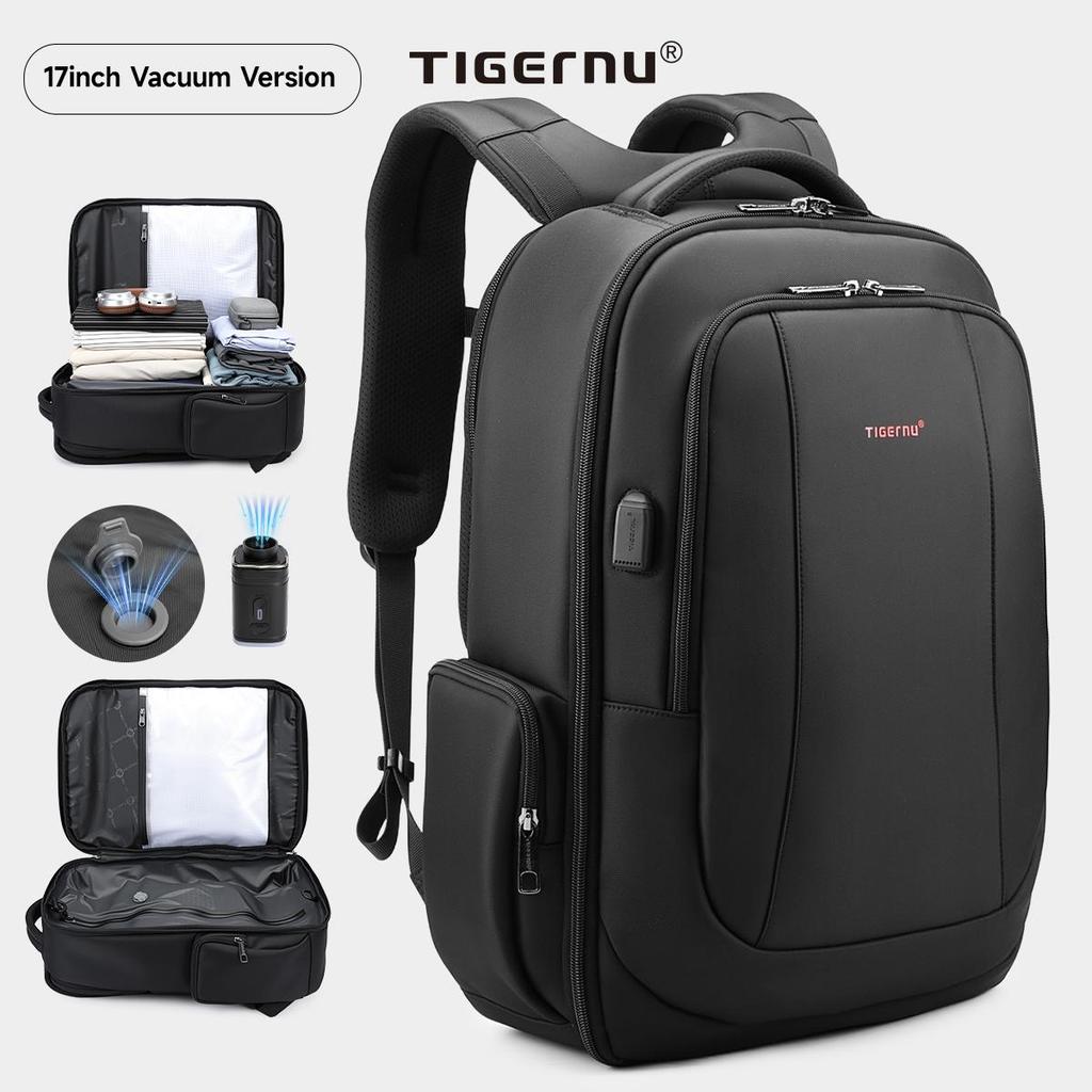 Tigernu Мужские рюкзаки Вакуумные компрессионные рюкзаки 14 15.6 17.3'' Рюкзак для ноутбука для мужчин Школьный рюкзак Мужские дорожные рюкзаки
