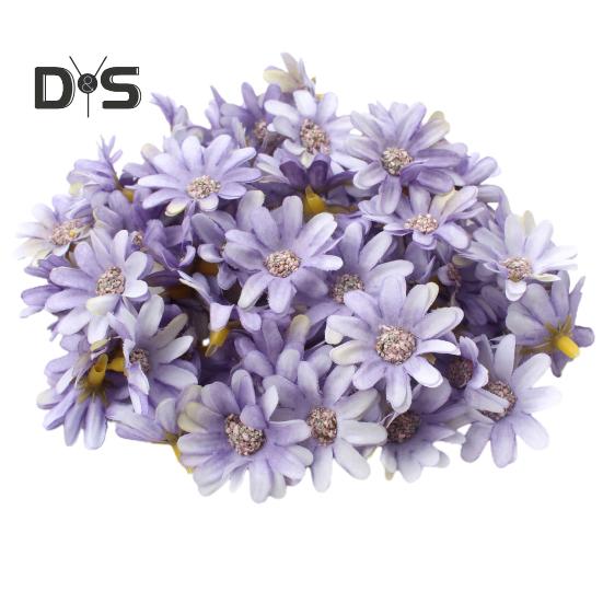 100Pcs/Bag Easy To Maintain Artificial Flower Head Fadeless Fabric Beautiful Garland Fake Flower Wedding Decor