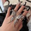 Девушки Преувеличение Личность Металлические Кольца Большая Бабочка Корейские Кольца на Палец Женские Кольца с Открытием