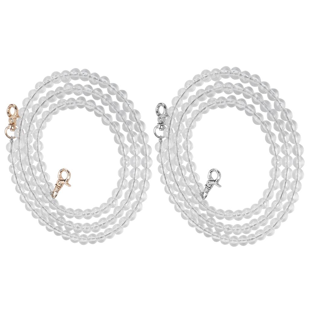 2pcs Bag Strap Acrylic Metal DIY Mobile Phones Decorative Accessories for Girl Woman1 Meter
