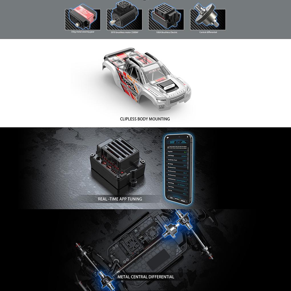 1/10 MJX Hyper Go 10208 V2 Машина на радиоуправлении Высокоскоростная Бесколлекторная Радиоуправляемая 4x4 Внедорожная Радиоуправляемая Дрифт-машина Игрушечная машина Модернизированная пар