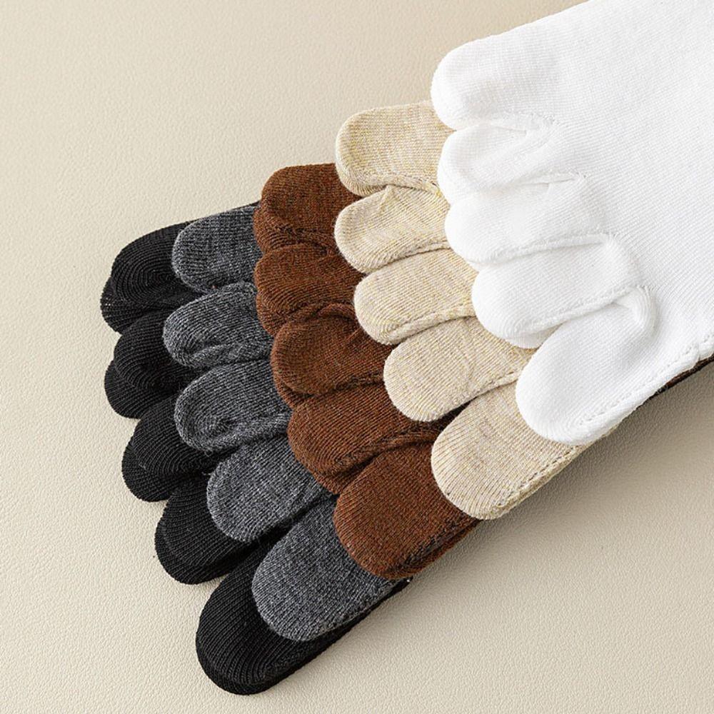 Harajuku Split Toe Socks Anti-slip Mid-tube Stocking Women Simple Five Finger Long Socks Lolita JK