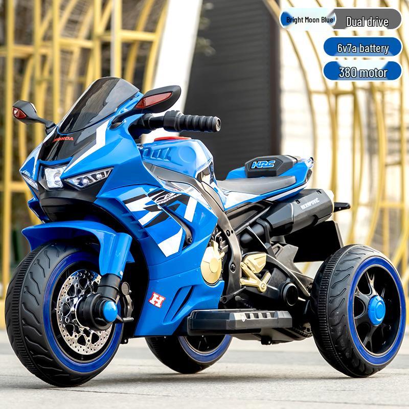 Электрический трехколесный велосипед для детей с пультом управления, двойным приводом, аккумуляторной батареей, подходит для мальчиков и девочек.