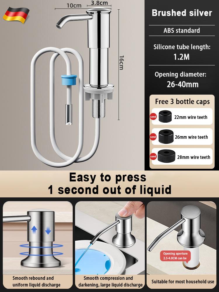 Дозатор мыла для раковины Встроенный дизайн Бутылка для жидкости. Гидравлический дозатор мыла для кухни Дозатор мыла для кухонной мойки