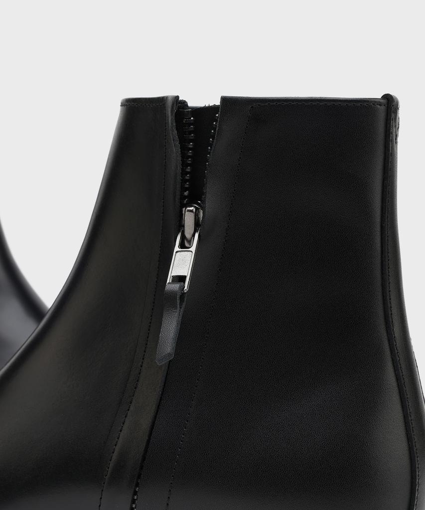 Firenze Atelier [Vibram] Minimal Semi-Square Zip-Up Boots 7430-Z [Fg Black]