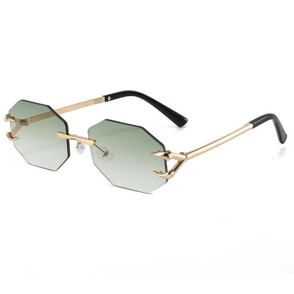 Street Decoration Clear Rimless Rectangle Sunglasses Shades Eyewear Uv400 Ocean Lens Sun Glasses Travel Party Sunglasses