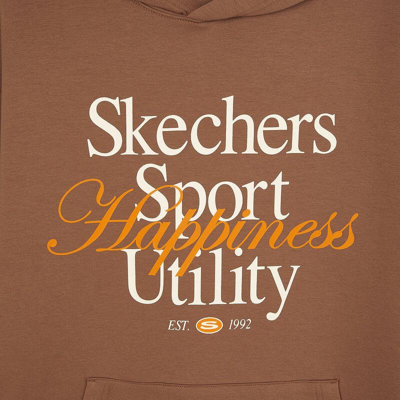 Skechers Американский ретро-стиль Спортивный Повседневный Теплый Свободный Удобный Худи-пуловер Мужские худи Карамельно-кофейный L324U022-03F9