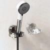3 Pcs 360° Adjustable Shower Head Holder Suction Cup with 2 Hooks Bathroom Rack Wall Mount Non Perforated Integrated