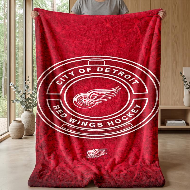 Detroit Red Wings Flannel Fleece Blanket Cozy Warm Throw Blanket For Couch Bed Travel All Season Use