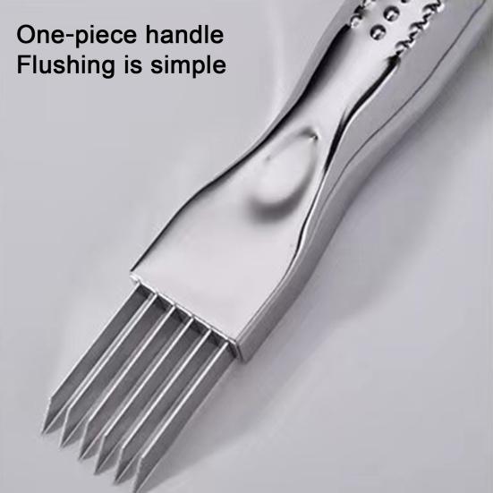 Onion Slicer Stainless Steel Cutter with Sheath 6-Blade Green Onion Shredder for Quick Even Shredding Non-Slip Handle