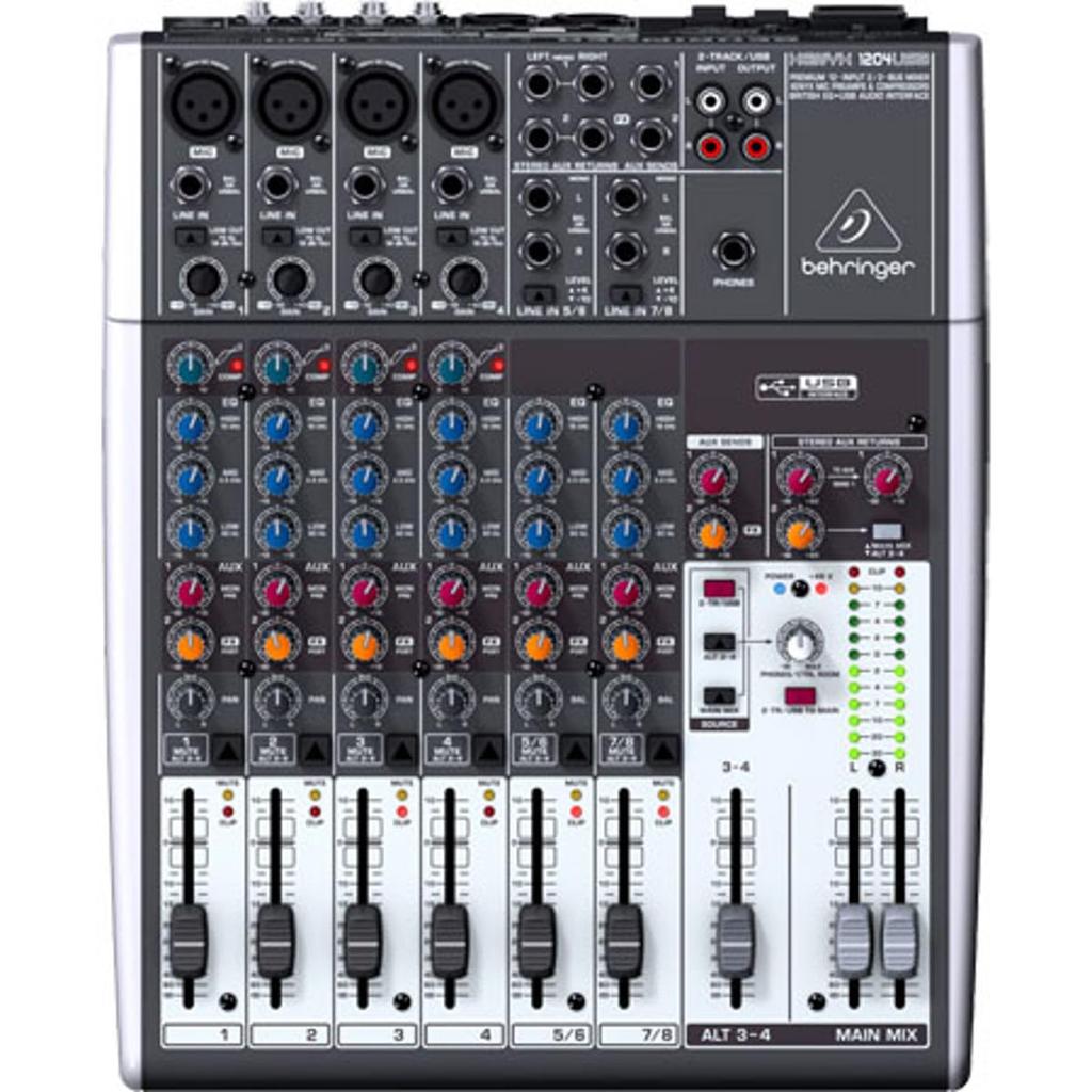Behringer Analog Mixer 12 Channel 1 Knob Audio Interface XENYX 1204USB Comp/USB