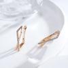 New Fashion Natural Zircon Hoop Earring For Woman  Rose Gold Color Simple Geometry Wedding High Quality Daily Jewelry