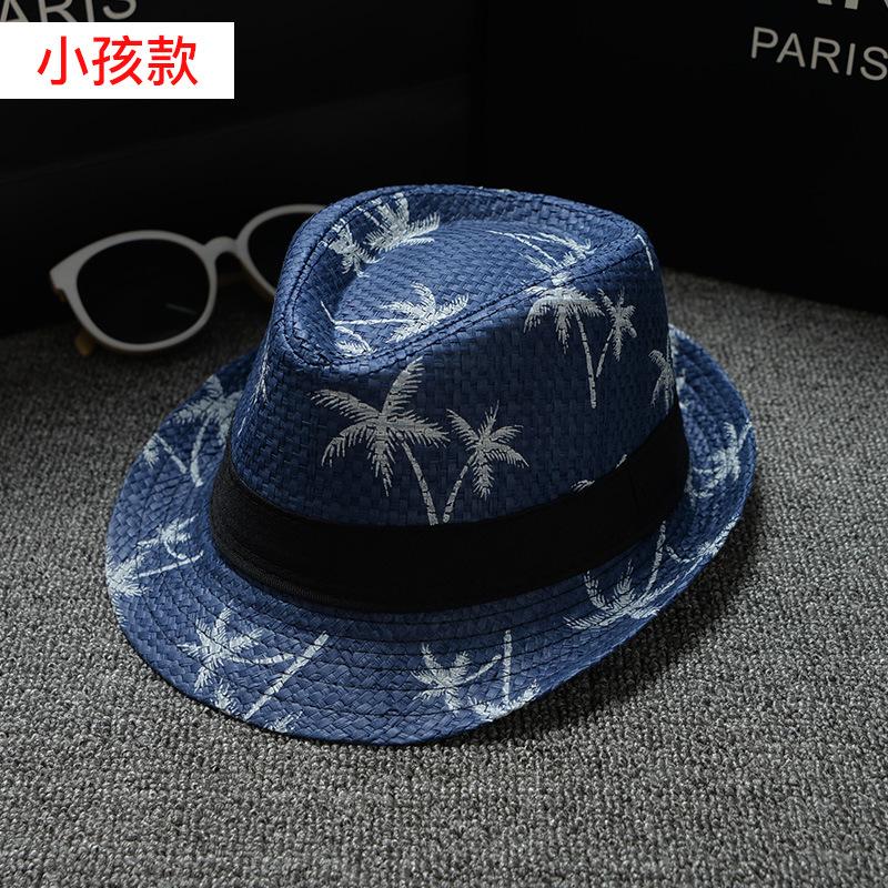 Модель «родитель-ребенок», шляпа Beach Wind Travel Coconut Tree Printed Papyrus Jazz Hat, шляпа-панама Seaside Sun для мужчин и женщин
