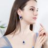 WWJ Dazzling Cubic Zirconia Marquise Cut Pendant Necklace and Drop Earrings Set