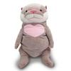 Shinada Global Mochi Series Mochi Otter Heart Gray Large Size 22 X 22 X 30cm Plush Animal Otter Cute Heart Pattern Cute MOKW-0400HG